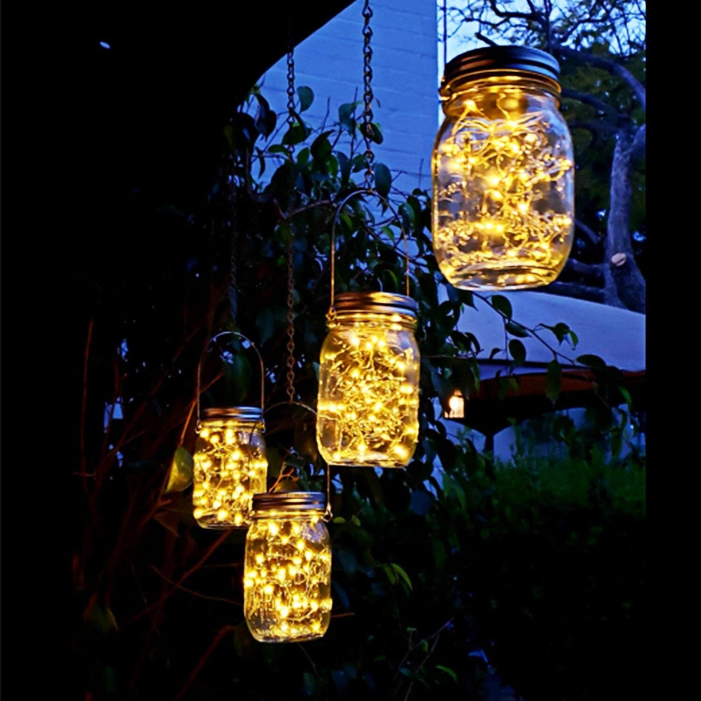 Frendorf | 6-Teile: Solarbetriebene Einmachglas-Deckelleuchten 20 LEDs
