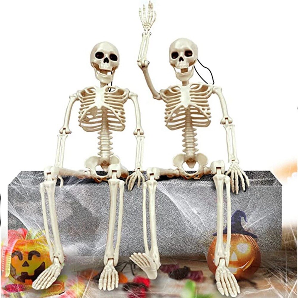 60/90cm Halloween Skelett Kunststoff Simulation Menschliche Knochen Skelett Geist Körper Halloween Party Zuhause Bar Spukhaus Requisiten Dekor