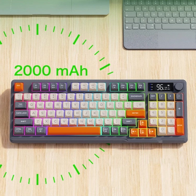 Frendorf | Stille Mechanische Tastatur - Cooles Gaming Wireless Design mit Display