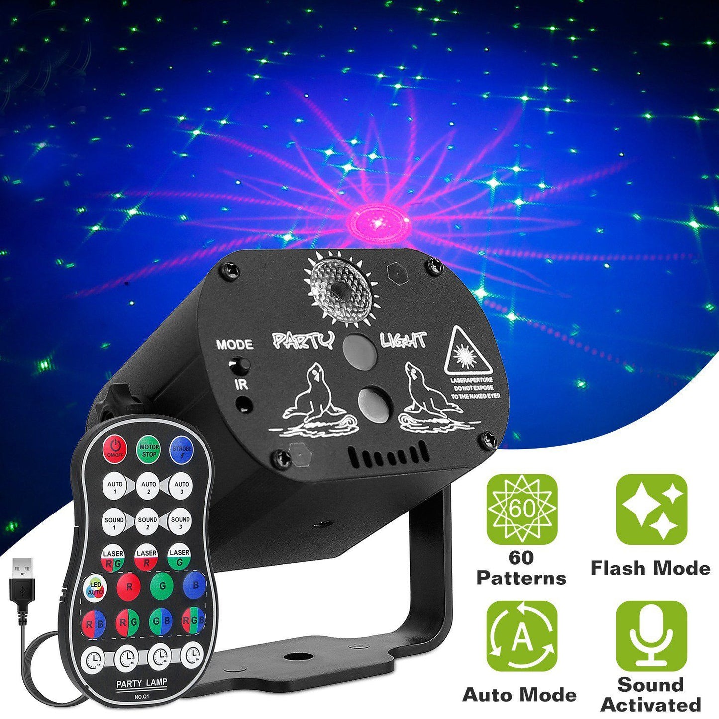 Frendorf | 60 Muster Laser Bühnenlicht Sound