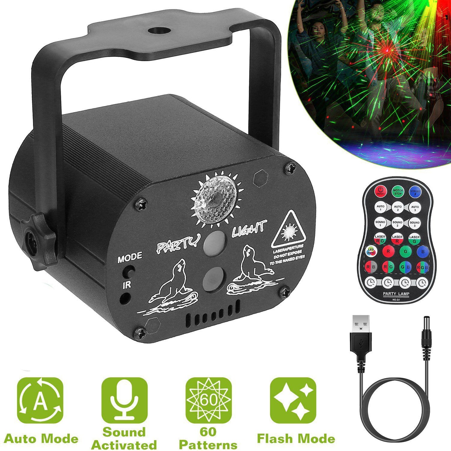 Frendorf | 60 Muster Laser Bühnenlicht Sound