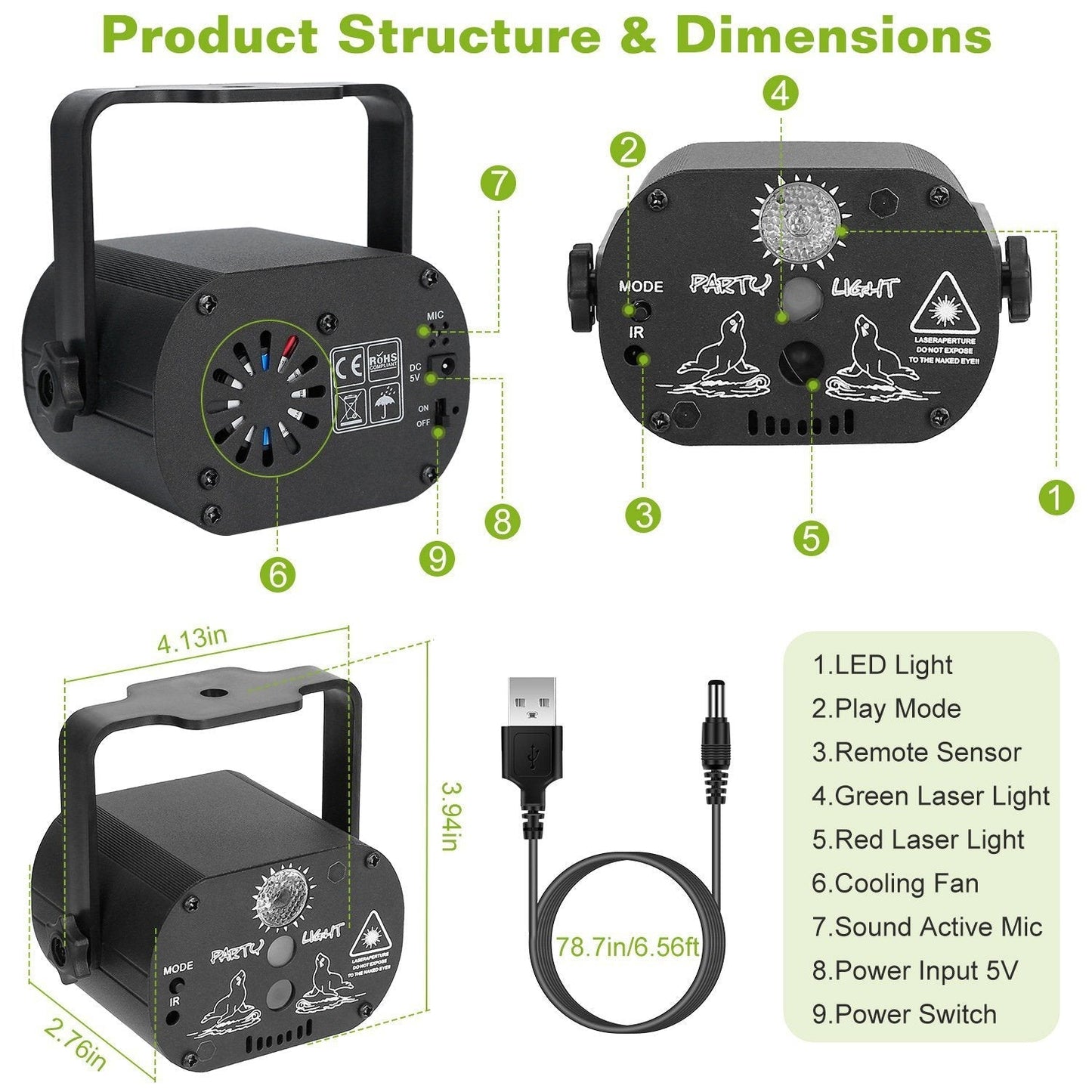 Frendorf | 60 Muster Laser Bühnenlicht Sound