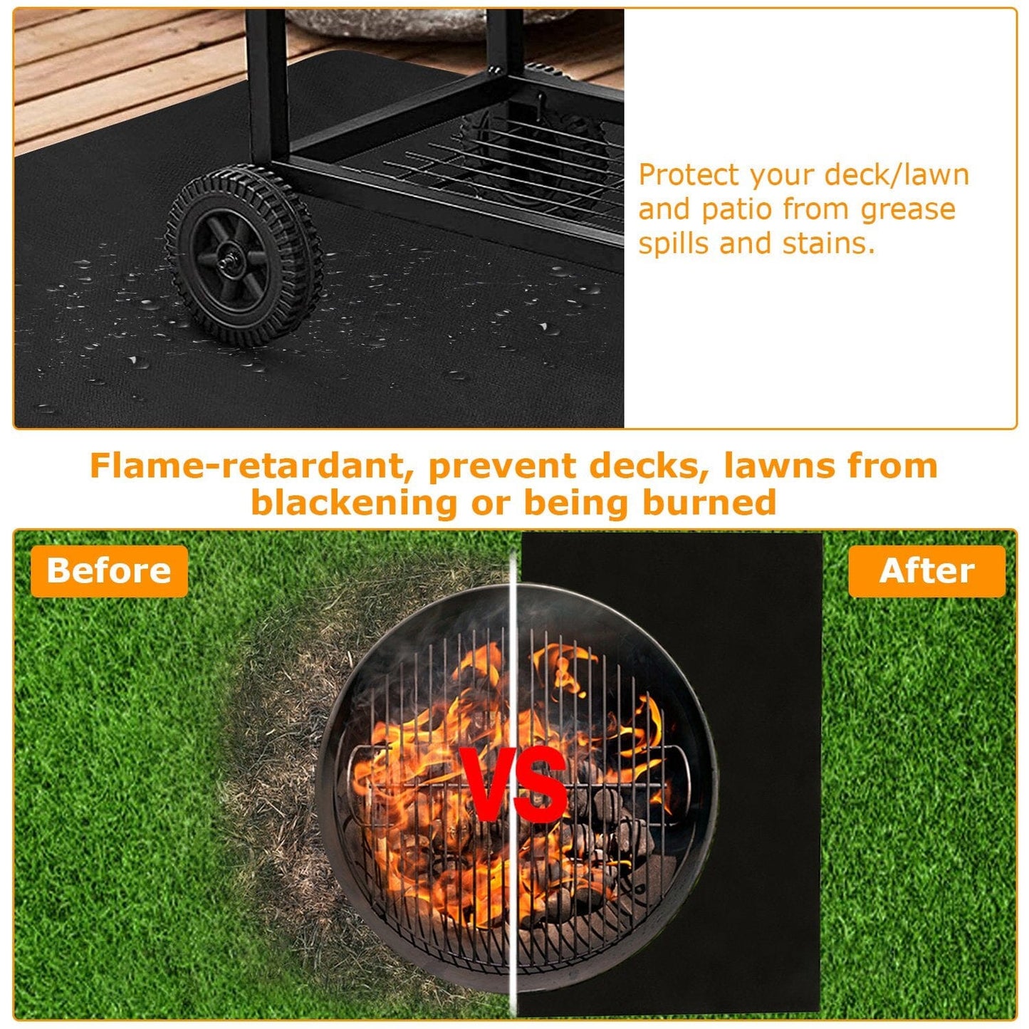 Frendorf | 60 x 39" Unter Grillmatte Faltend Ölabsorbierend Wiederverwendbar Wasserfest