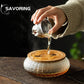 600 ml Japanisch Gewebt Hammer Glas Topf Tragbecher Waschen Hohles Geschnitztes Trockenblasenplatte Haushalts Tee Schlacke Eimer Gebaut Jianshui