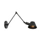 Frendorf | 1 Glühbirnen Wandlicht Sconce Industrielle Bar Wandleuchte mit Glockenmetallschirm in Schwarz, 6"+6"/12"+6" Länge des Schwenkarms