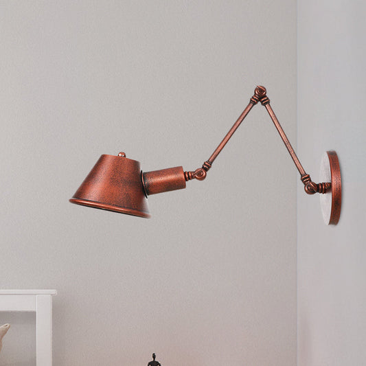 Frendorf | Ijzer Roest Afwerking Wandlamp Armatuur Bel 1-Lichts Boerderij Wandmontage Sconces met Swingarm van 6"+6"/12"+6" L