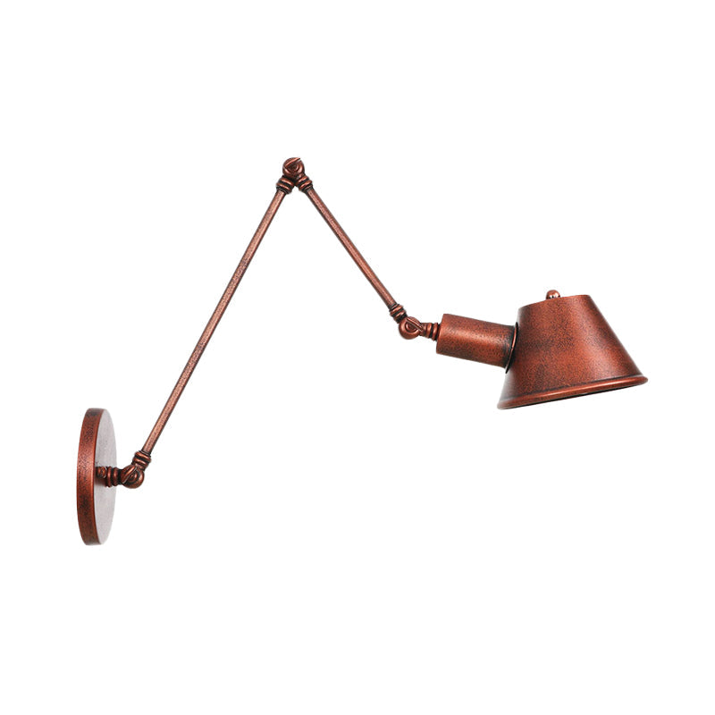 Frendorf | Ijzer Roest Afwerking Wandlamp Armatuur Bel 1-Lichts Boerderij Wandmontage Sconces met Swingarm van 6"+6"/12"+6" L