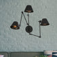 Frendorf | 2/3 Lichten IJzer Wandlamp Antiek Zwarte Afwerking Swing Arm Slaapkamer Wandlamp met Bel Shade