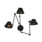 Frendorf | 2/3 Lichten IJzer Wandlamp Antiek Zwarte Afwerking Swing Arm Slaapkamer Wandlamp met Bel Shade