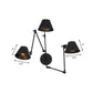 Frendorf | 2/3 Lichten IJzer Wandlamp Antiek Zwarte Afwerking Swing Arm Slaapkamer Wandlamp met Bel Shade