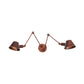 Frendorf | 2/3 Lampen Swing Arm Wandlicht Sconce Industrie Rost Finish Metall Wandmontierte Lampe mit Kegel Schirm