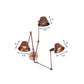 Frendorf | 2/3 Lampen Swing Arm Wandlicht Sconce Industrie Rost Finish Metall Wandmontierte Lampe mit Kegel Schirm