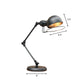 1 Glühbirne Kuppel Tischleuchte Industrieller schwarzer Finish Metall Tischlampe mit Ringdetail und Schwenkarm, 6,5"/8" Breite