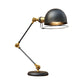 1 Glühbirne Kuppel Tischleuchte Industrieller schwarzer Finish Metall Tischlampe mit Ringdetail und Schwenkarm, 6,5"/8" Breite