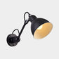 Frendorf | Antiqued Domed Wandmontage Wandlamp 1-Licht Metaal Verstelbare Arm Wandlamp in Zwart voor Gang