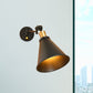 Frendorf | Schwarz/Weiß 1 Kopf Wandlampe Scone Vintage Eisen konische Schwenkarm Wandmontierte Lampe für das Studienzimmer