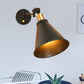 Frendorf | Schwarz/Weiß 1 Kopf Wandlampe Scone Vintage Eisen konische Schwenkarm Wandmontierte Lampe für das Studienzimmer