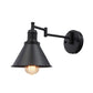 Frendorf | Swing Arm Iron Wandlampe Beleuchtung Vintage 1 Glühbirne Café Wandlampe in Schwarz mit konischem Schirm