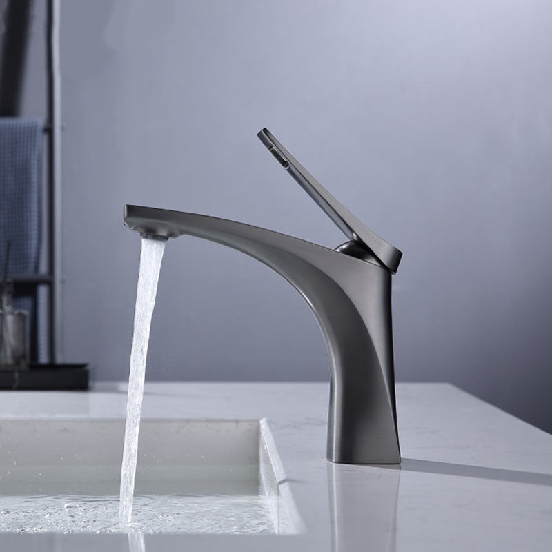 Frendorf | Moderner Gefäß Wasserhahn Messing Hebelgriffe Niedriger Bogen mit Wasserschlauch Badezimmer Gefäß Wasserhahn