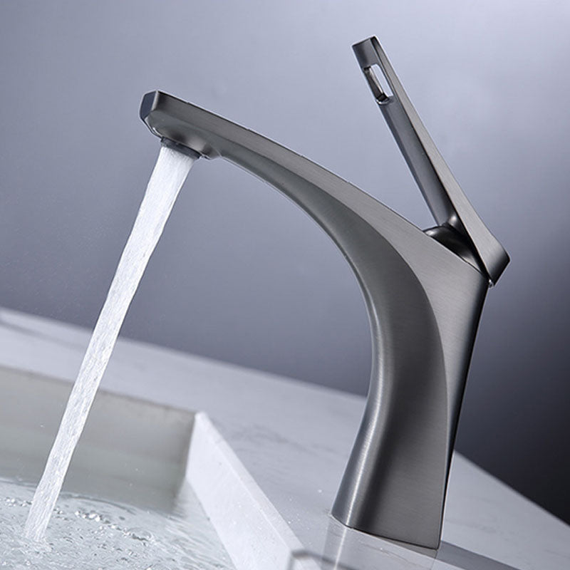 Frendorf | Moderner Gefäß Wasserhahn Messing Hebelgriffe Niedriger Bogen mit Wasserschlauch Badezimmer Gefäß Wasserhahn