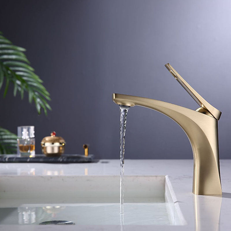 Frendorf | Moderner Gefäß Wasserhahn Messing Hebelgriffe Niedriger Bogen mit Wasserschlauch Badezimmer Gefäß Wasserhahn