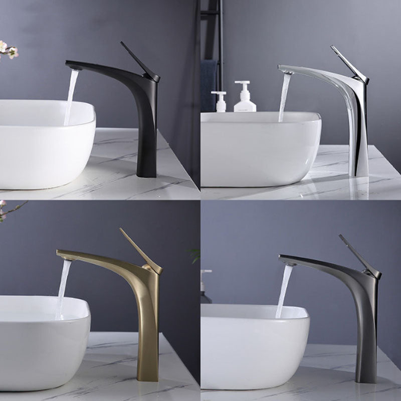 Frendorf | Moderner Gefäß Wasserhahn Messing Hebelgriffe Niedriger Bogen mit Wasserschlauch Badezimmer Gefäß Wasserhahn