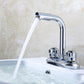Frendorf | 2-Handgriff Gebürstetes Nickel Weitläufiger Wasserhahn 2-Loch Centered Badezimmer Waschbecken Wasserhahn mit Messing
