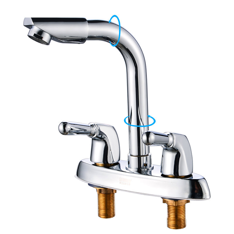 Frendorf | 2-Handgriff Gebürstetes Nickel Weitläufiger Wasserhahn 2-Loch Centered Badezimmer Waschbecken Wasserhahn mit Messing