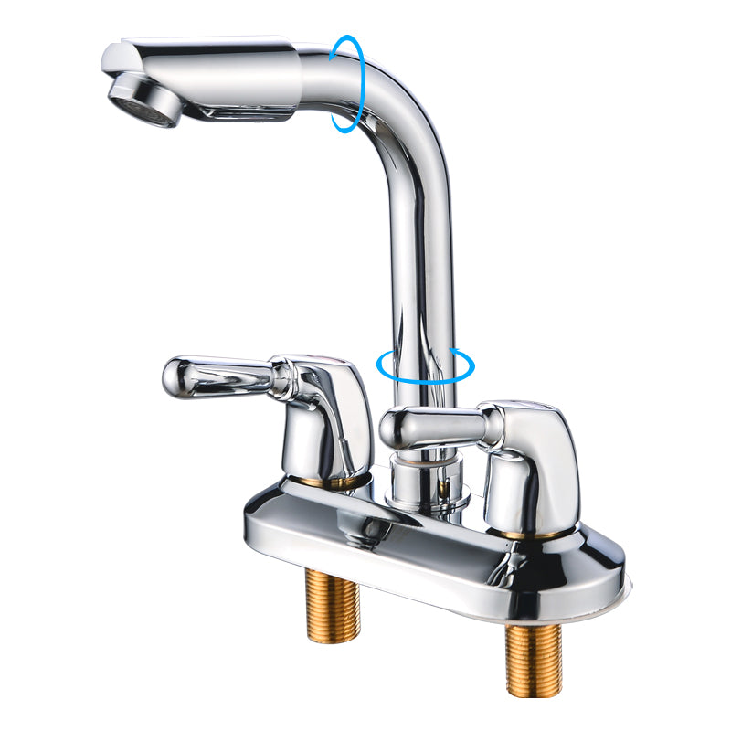 Frendorf | 2-Handgriff Gebürstetes Nickel Weitläufiger Wasserhahn 2-Loch Centered Badezimmer Waschbecken Wasserhahn mit Messing