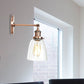 Frendorf | Bronze/Messing/Koper Eén Lichte Wandlamp Vintage Stijl Duidelijk Glas Getaperde Verlichtingsarmatuur voor Woonkamer