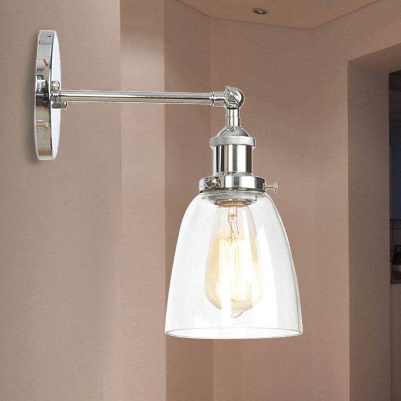 Frendorf | Bronze/Messing/Koper Eén Lichte Wandlamp Vintage Stijl Duidelijk Glas Getaperde Verlichtingsarmatuur voor Woonkamer
