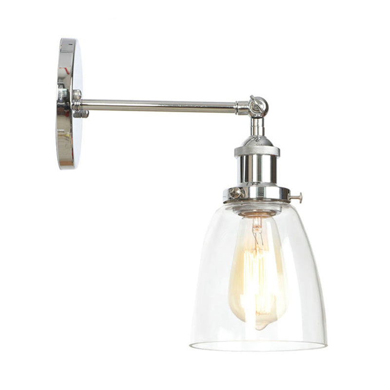 Frendorf | Bronze/Messing/Koper Eén Lichte Wandlamp Vintage Stijl Duidelijk Glas Getaperde Verlichtingsarmatuur voor Woonkamer