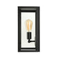 Frendorf | 1 Licht Rechteckige Wandleuchte Traditionelle Schwarze Klarglas Wandlampe für Schlafzimmer, Auf/Ab