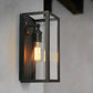 Frendorf | 1 Licht Rechteckige Wandleuchte Traditionelle Schwarze Klarglas Wandlampe für Schlafzimmer, Auf/Ab