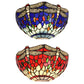 Frendorf | Halbschalen-Wandlampe mit Libelle und Schmuck Tiffany-Glas-Wandlicht in Rot/Blau für Café