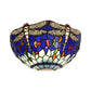 Frendorf | Halbschalen-Wandlampe mit Libelle und Schmuck Tiffany-Glas-Wandlicht in Rot/Blau für Café