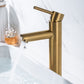 Frendorf | 1-Handgriff Gold Nickel Weitlaufende Armatur Einloch Hebel Waschbeckenarmatur mit Abfluss