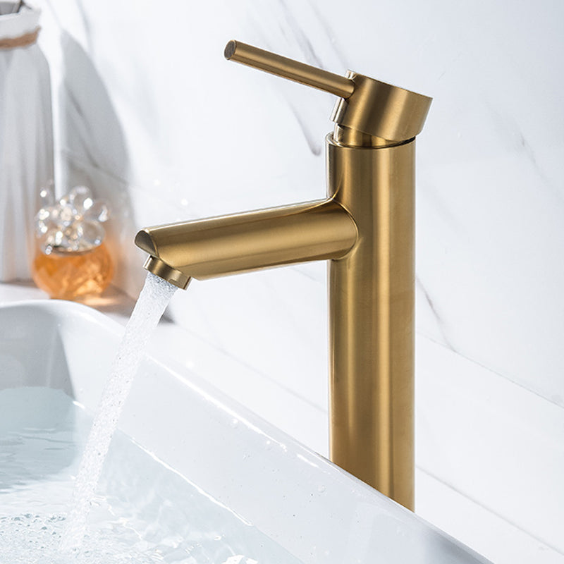 Frendorf | 1-Handgriff Gold Nickel Weitlaufende Armatur Einloch Hebel Waschbeckenarmatur mit Abfluss