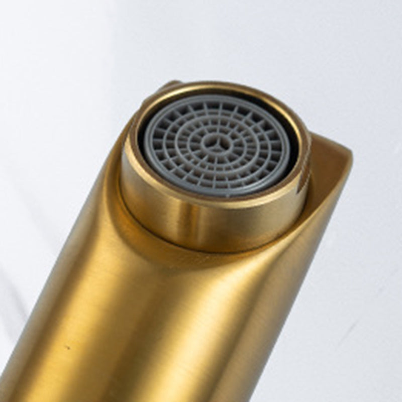 Frendorf | 1-Handgriff Gold Nickel Weitlaufende Armatur Einloch Hebel Waschbeckenarmatur mit Abfluss