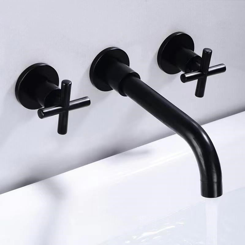 Frendorf | Moderner 1- oder 2-Hand Badezimmer Waschbecken Wasserhahn Rund Wandmontierter Badezimmer Wasserhahn.
