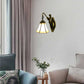Frendorf | Gefloute Wandlamp Tiffany Blauw/Beige Glas 1 Kop Antiek Brons Wandverlichting