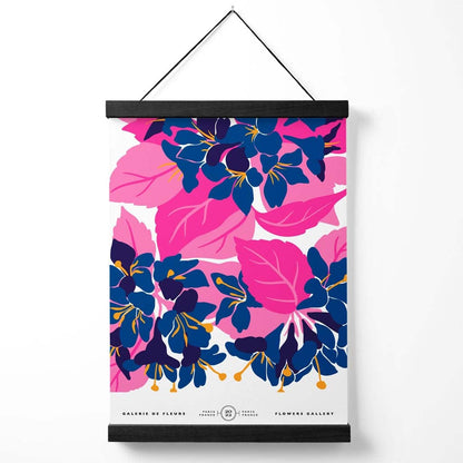 Abstract Blau und Pink Blüten Blumen Markt Galerie Poster mit Aufhänger