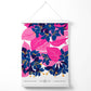 Abstract Blau und Pink Blüten Blumen Markt Galerie Poster mit Aufhänger
