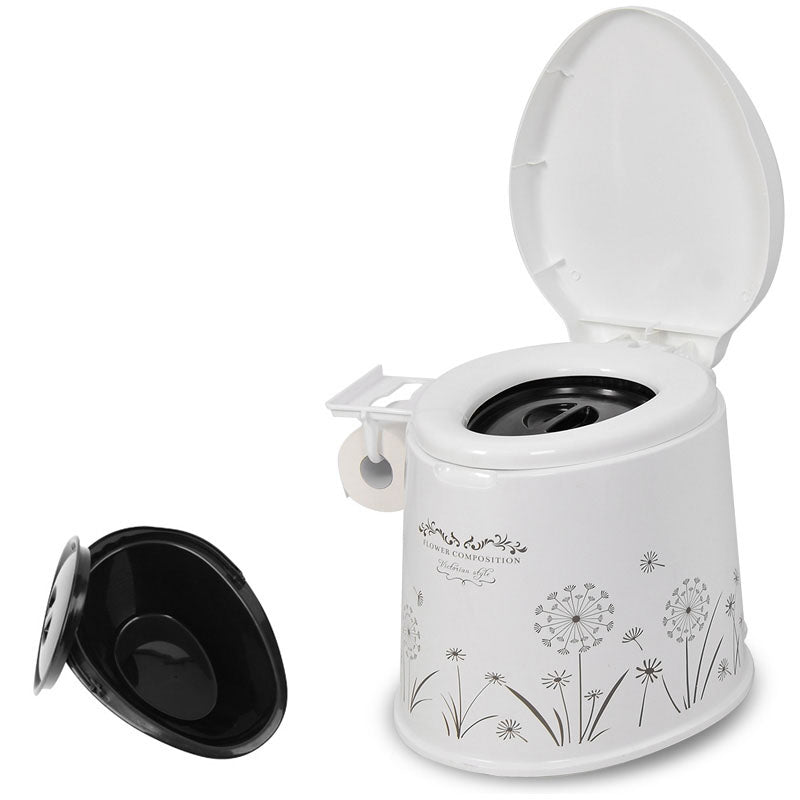 Frendorf | Moderne Kunststoff-WC-Bodenmontierte Toilettenschüssel mit Sitz für das Badezimmer