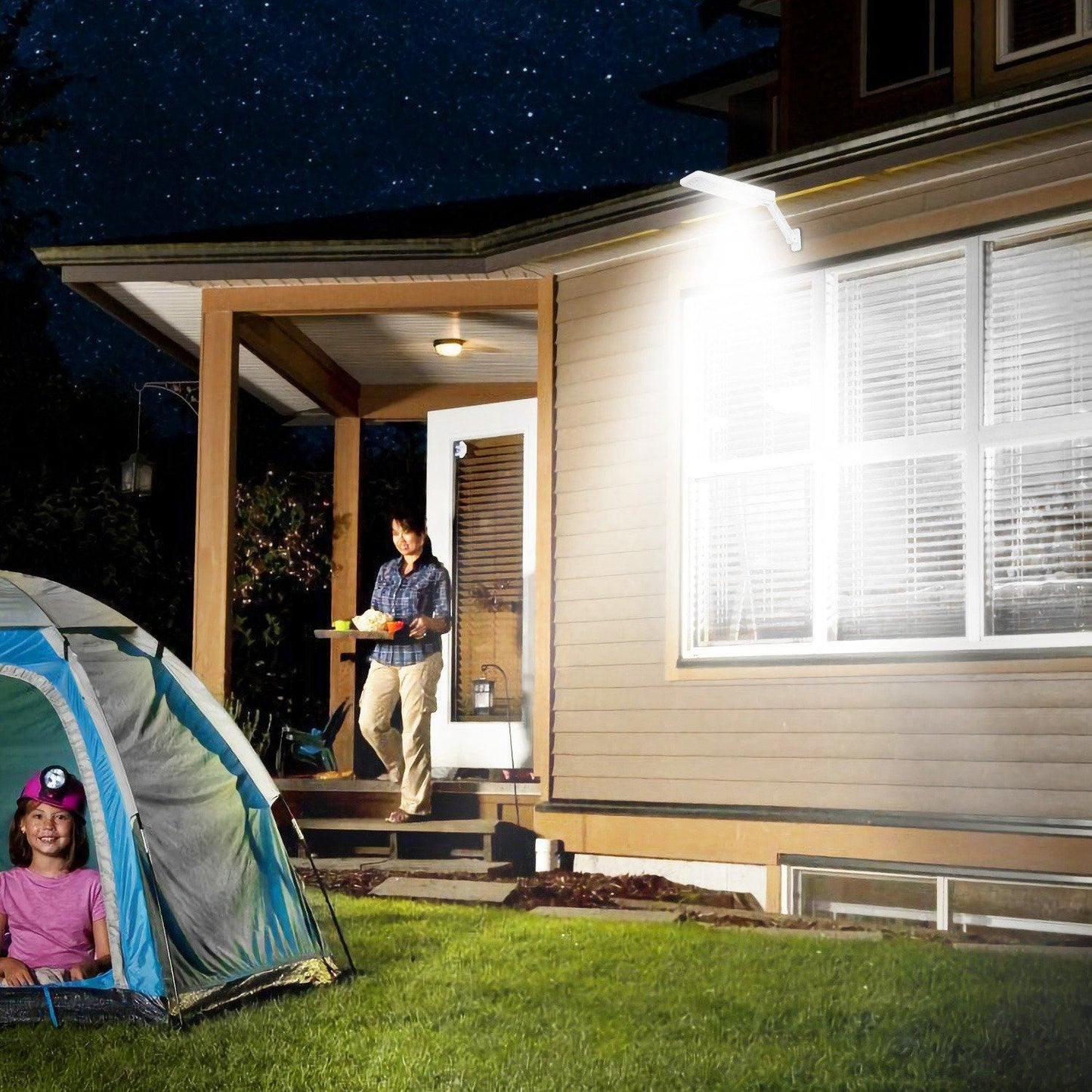 Frendorf | 60LEDs Solar PIR Bewegungsmelder Fernbedienung Kabellampe