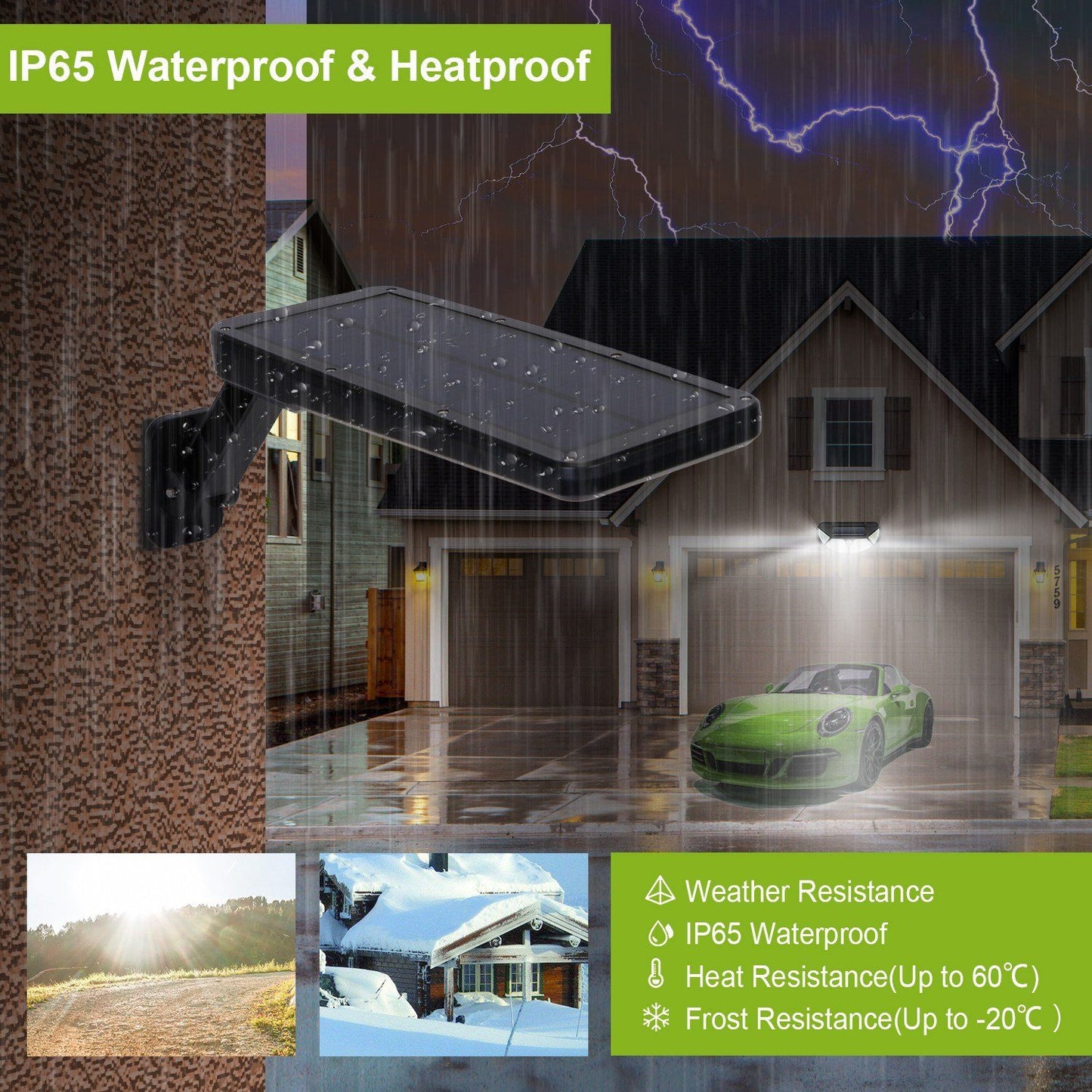 Frendorf | 60LEDs Solar PIR Bewegungsmelder Fernbedienung Kabellampe