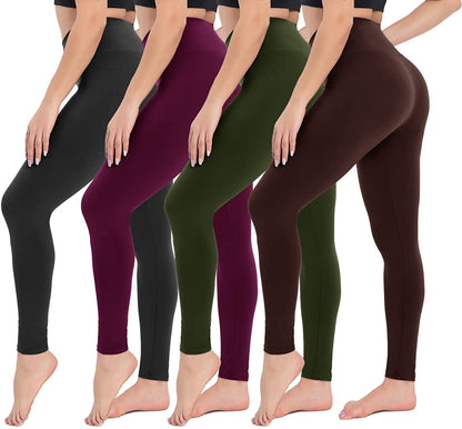 4er-Pack Hochtaillierte Kompressionsleggings