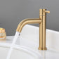 Frendorf | Runder Einzelhandgriff Badezimmer Wasserhahn Einzelnes Loch Waschbecken Wasserhahn in gebürstetem Gold