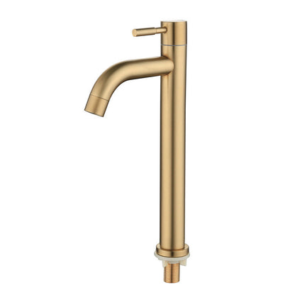 Frendorf | Runder Einzelhandgriff Badezimmer Wasserhahn Einzelnes Loch Waschbecken Wasserhahn in gebürstetem Gold