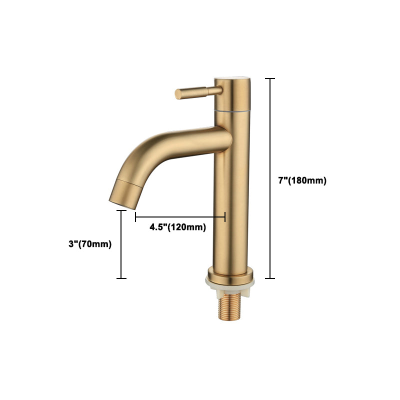 Frendorf | Runder Einzelhandgriff Badezimmer Wasserhahn Einzelnes Loch Waschbecken Wasserhahn in gebürstetem Gold